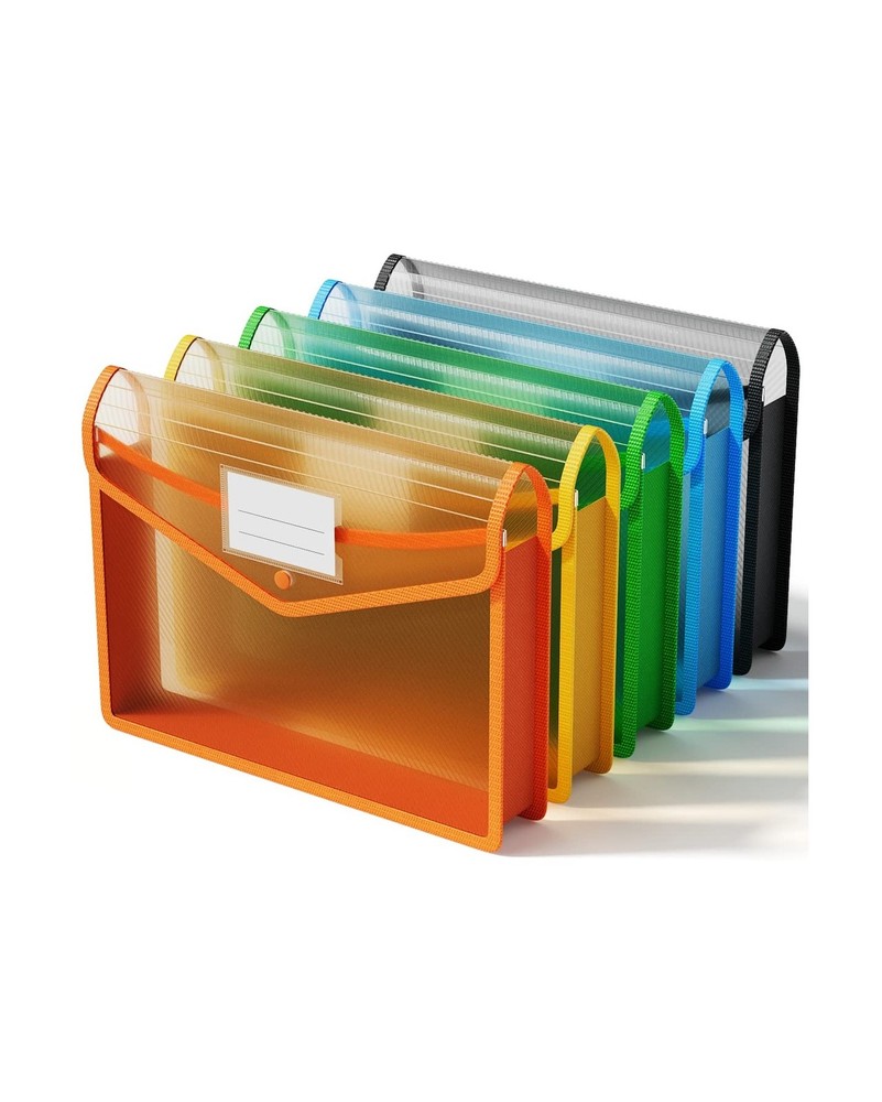 ThinkTex Plastic Expanding File Folder, Transparent Envelopes with Snap Closu...