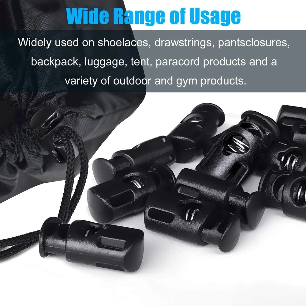 10 Pcs Durable POM Plastic Cord Locks - Secure Spring Toggles for Everyday Use