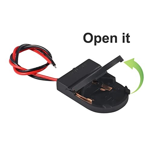 Alinan 5pcs Button Battery Holder Coin Cell Battery Holder with Switch Black