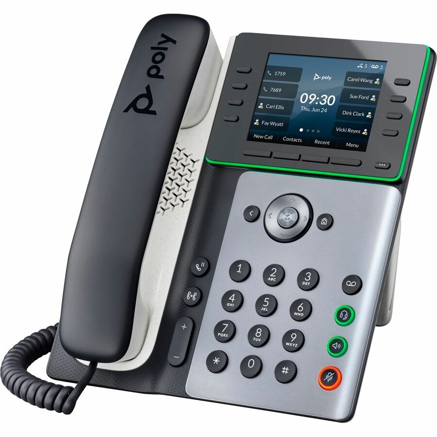Poly Edge E320 IP Phone Bluetooth NFC PoE 82M88AA White/Blue