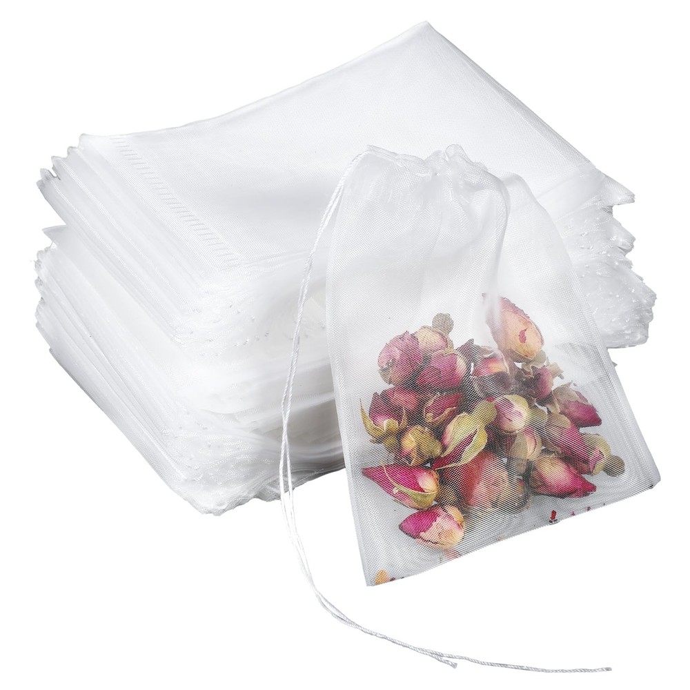 Tea Filter Bags Disposable Tea Bags Mesh Small Drawstring Empty Bags for Coffee