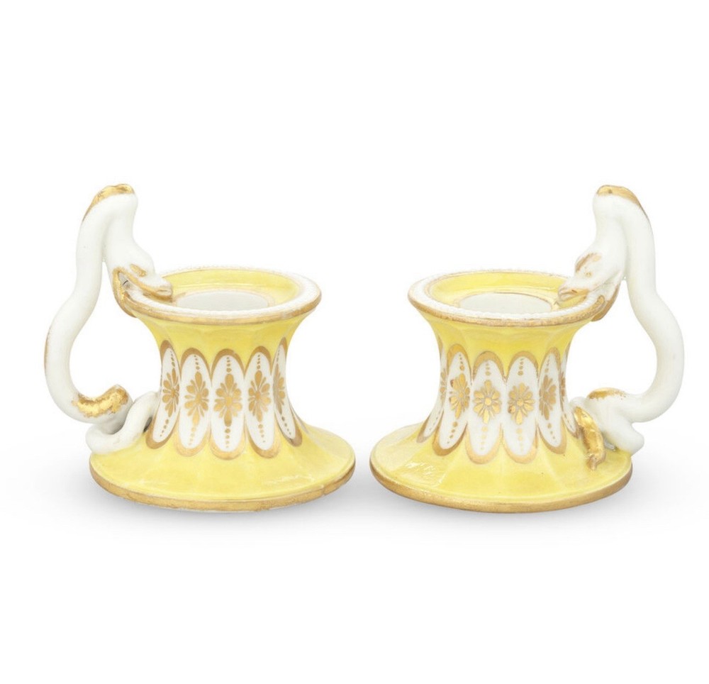 Derby Biting Serpent Candlesticks