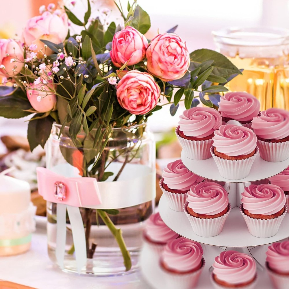 Cupcake Stand Tower, White, 3 Tiered, Cup Cake Stand