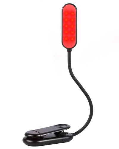 670nm Red Book Light [] - Zero Blue Light, Rechargeable Clip On Red 1 Pack