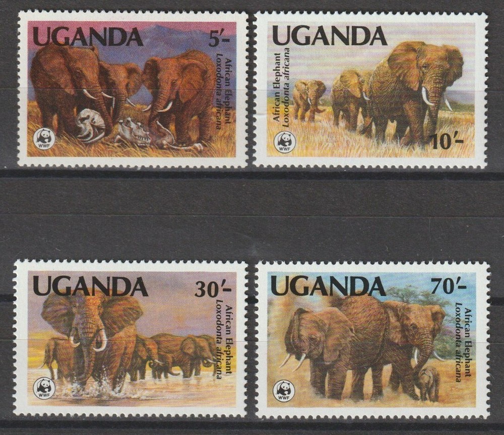 UGANDA 1983 WWF SG 406/409 MNH