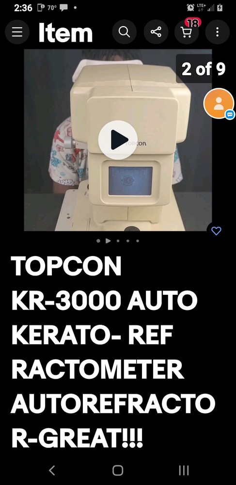 TOPCON KR-3000 AUTO KERATO- REFRACTOMETER AUTOREFRACTOR-GREAT!!!