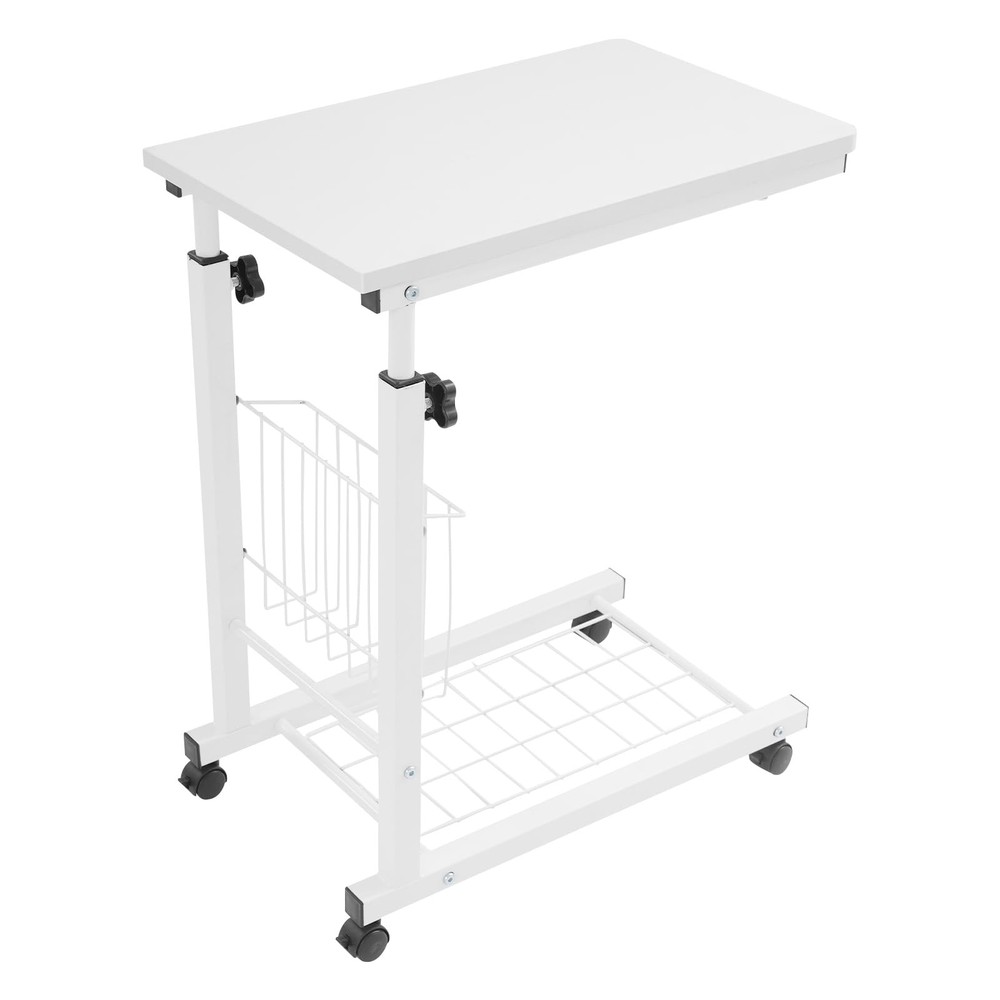 Adjustable Bed Side Table Side Table with Wheels Mobile Standalone Table USA