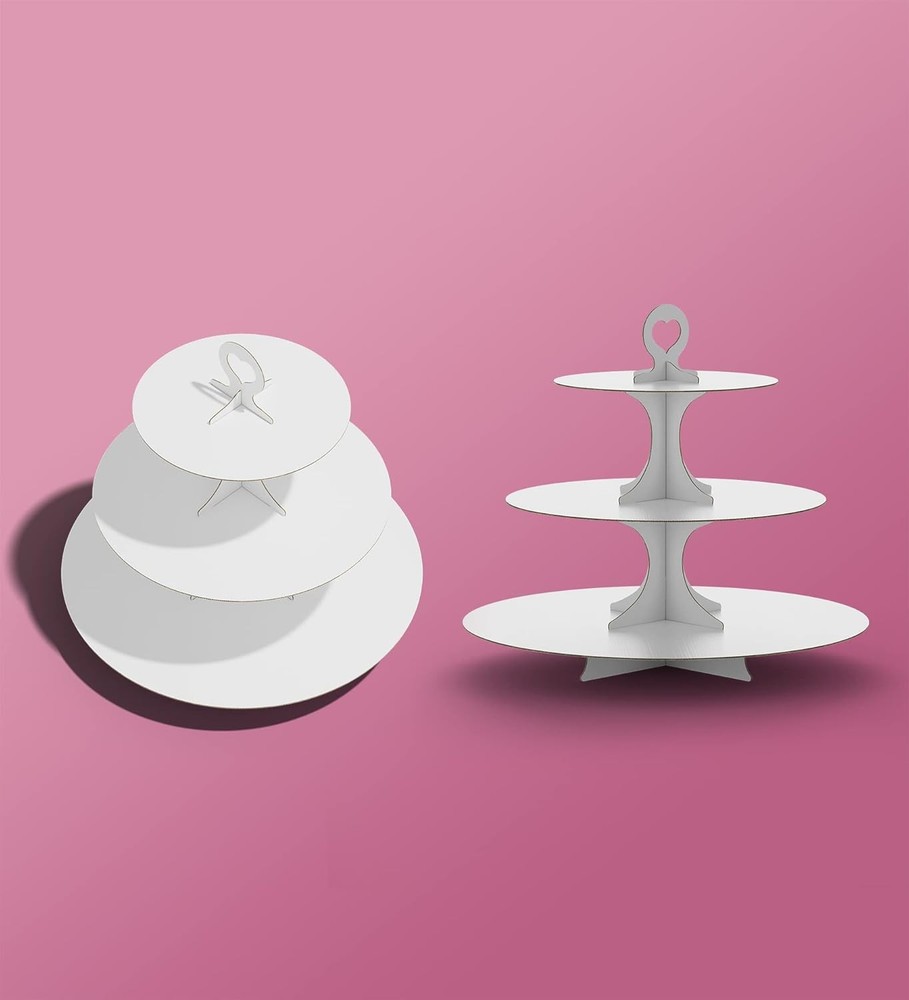 Cupcake Stand Tower, White, 3 Tiered, Cup Cake Stand
