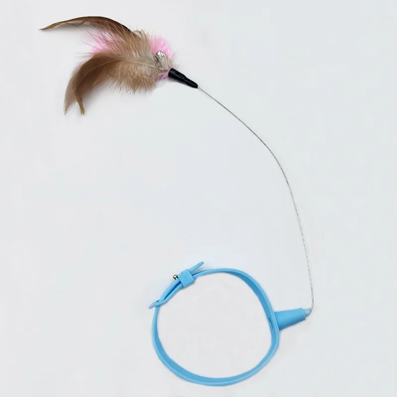 Adjustable Cat Collar Toy with Feather Teaser Interactive Pet Play Toy