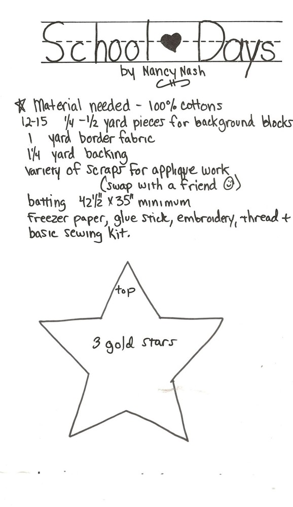 School Days Wall Quilt Pattern by Nancy Nash