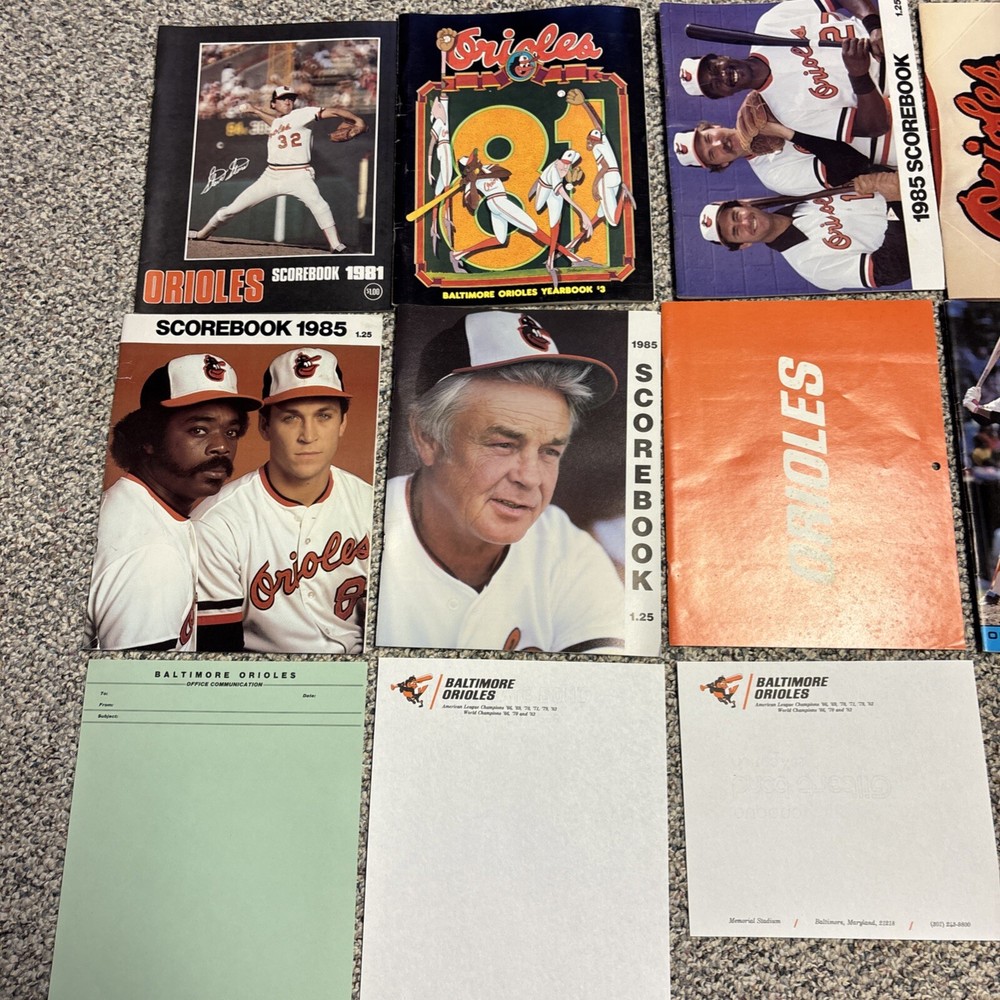 baltimore orioles 1979-1986 Program & Yearbook Lot