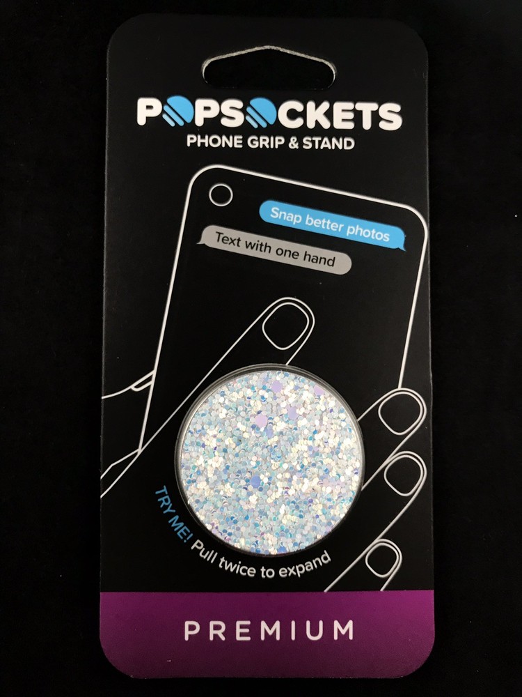 Popsockets Sparkle Snow White Glitter Shiny Crystal Bling Pop Socket Phone Grip