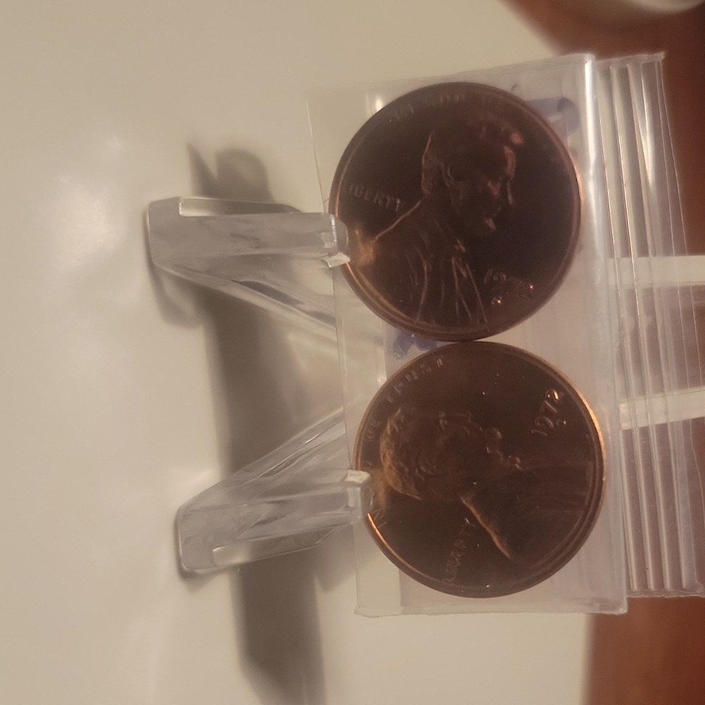 2 DOUBLE DIE 1972 PENNIES different mints