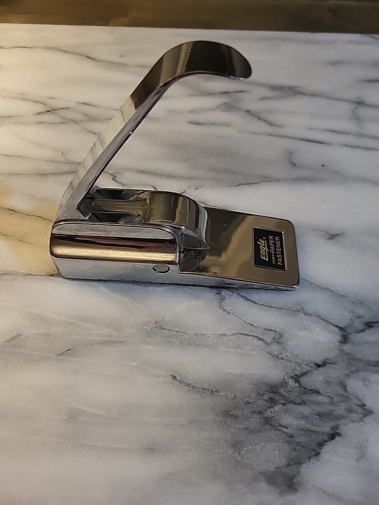 Heavy Chrome Metal Eagle Clipless Paper Fastener Stapleless Stapler