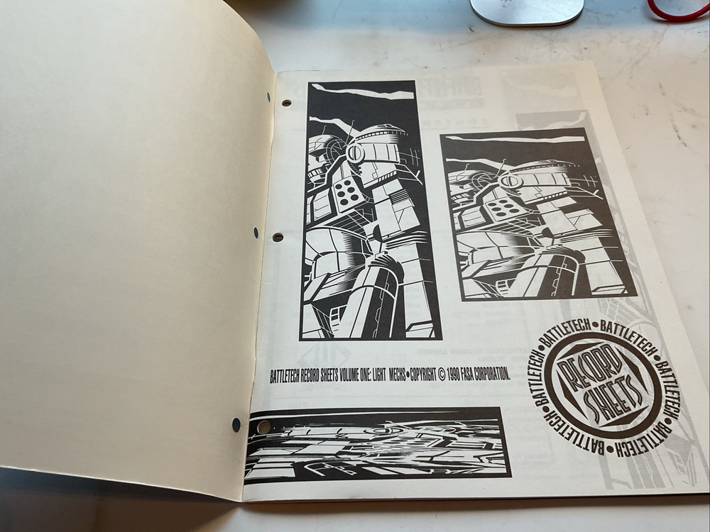 BattleTech Record Sheets Volume One Light Mechs FASA#1647 Unused