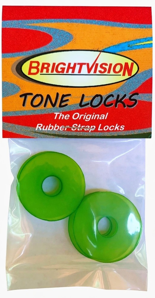 Four ICE-LIME Rubber Guitar Strap Locks - Classic Design & Great Reliability