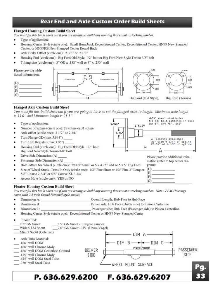 New Ford 9" Smooth Rear End Housing Choose Width 24"-66"