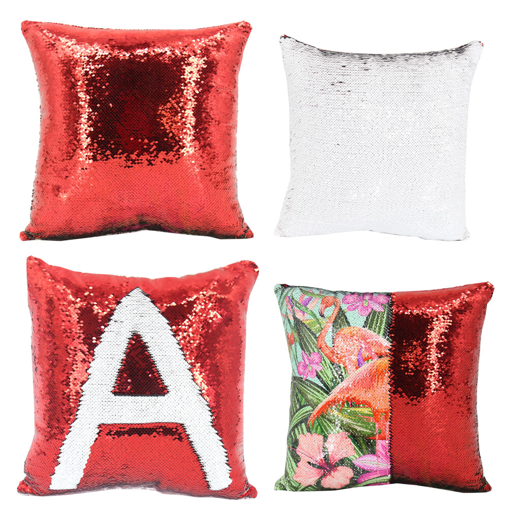 CALCA 10PACK Mixed Color Sublimation Reversible Sequin Pillow Case Cover Blanks