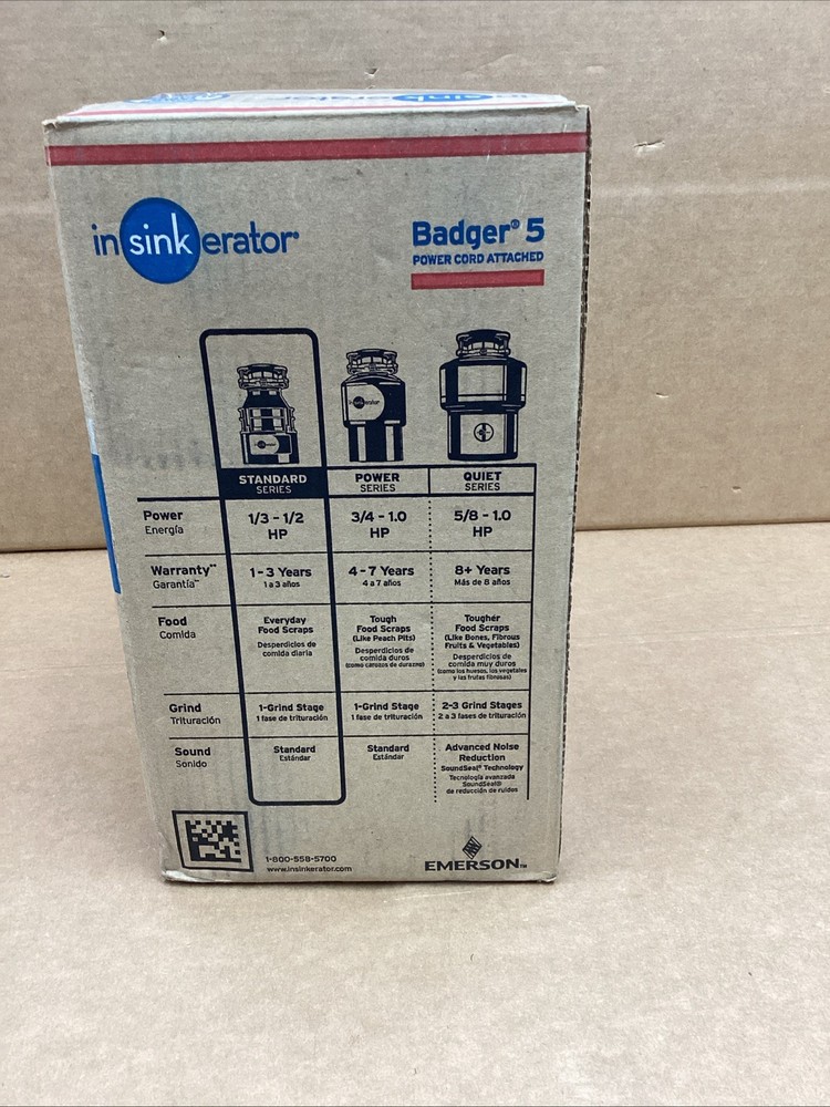 InSinkErator Badger 5 Continuous feed 1/2-HP with Power Cord