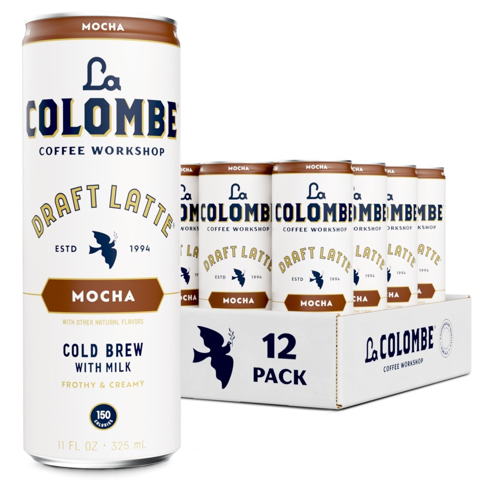 Mocha Draft Latte Coffee Cans - 12 Pack Ready-to-Drink Cold Brew 11 fl oz
