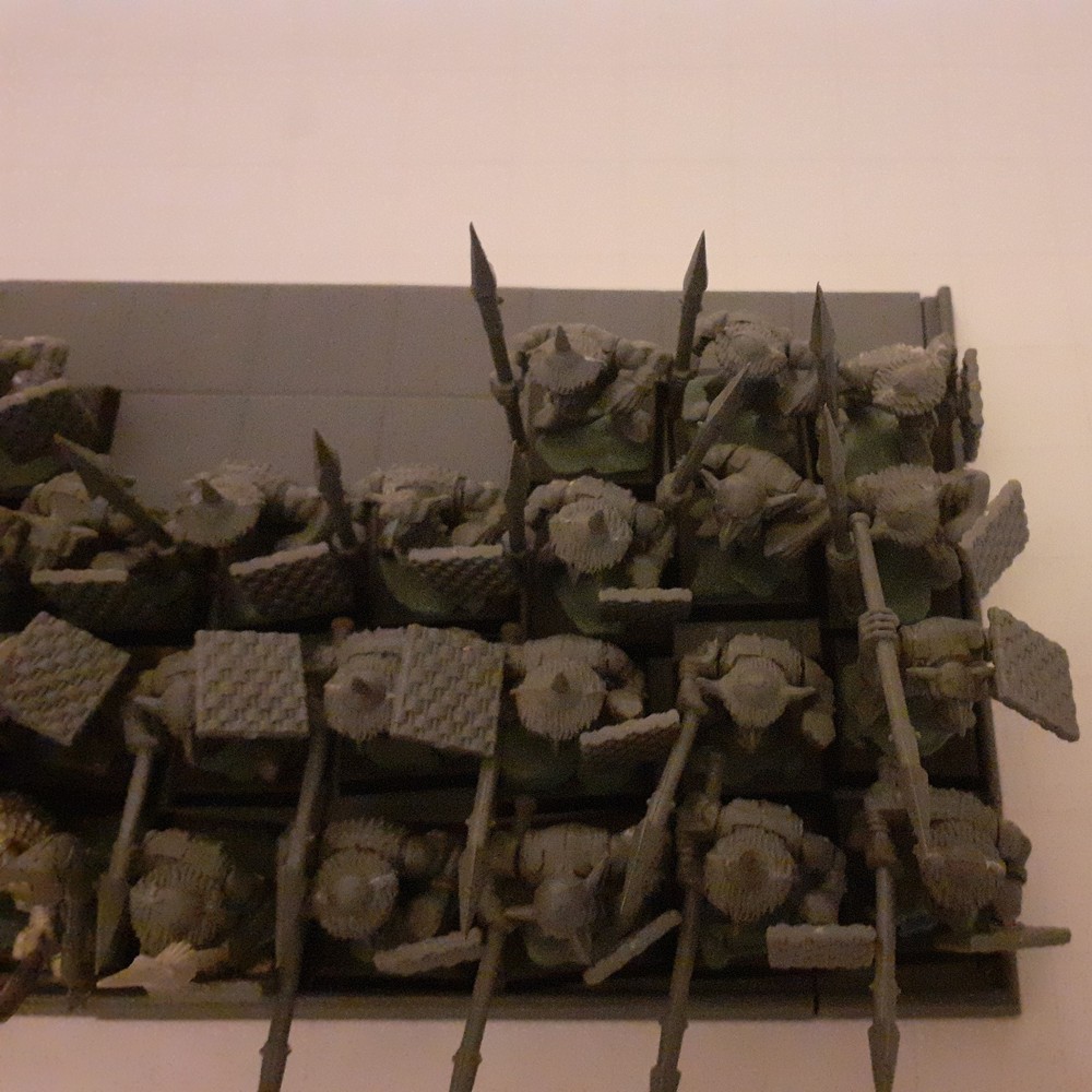 Warhammer Orcs & Goblins 42 Goblin Spearman Horde plastic oop full command