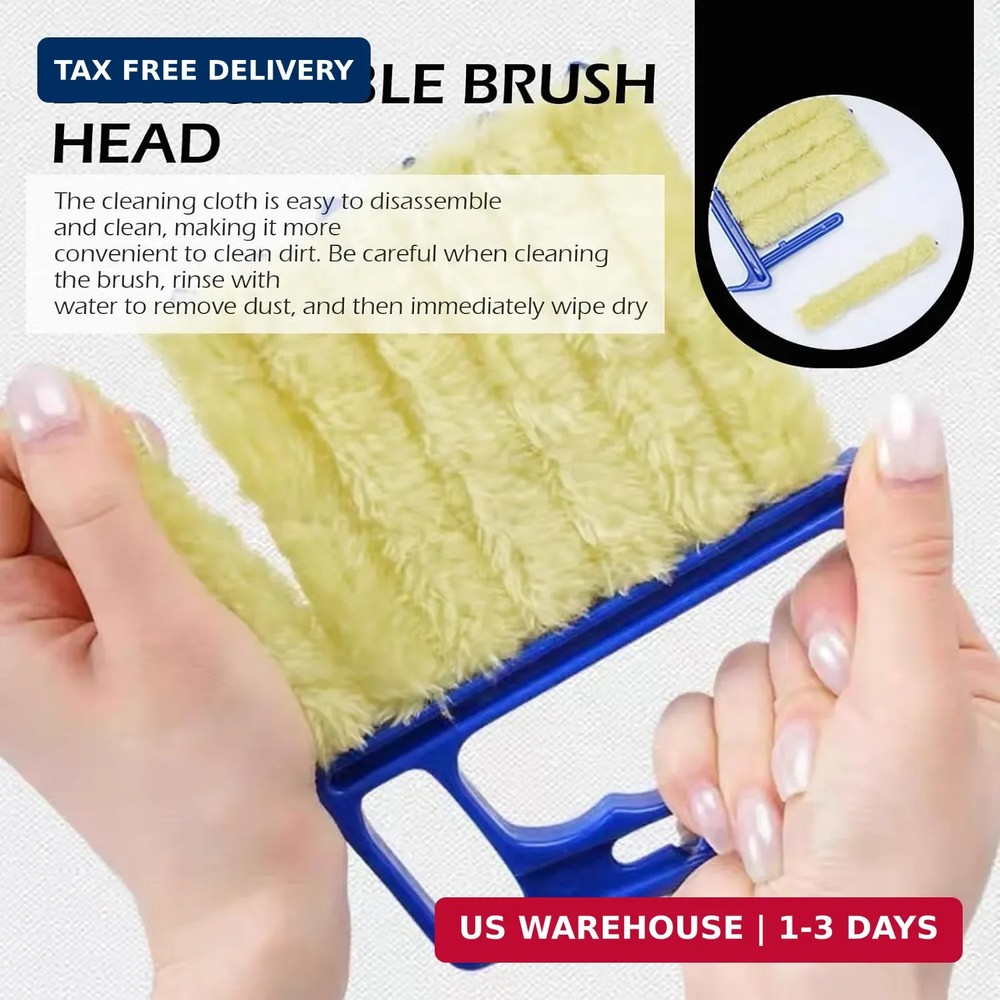 2PCS Blind Cleaner Duster Tool, Microfiber Washable Handheld Mini Duster Brush,