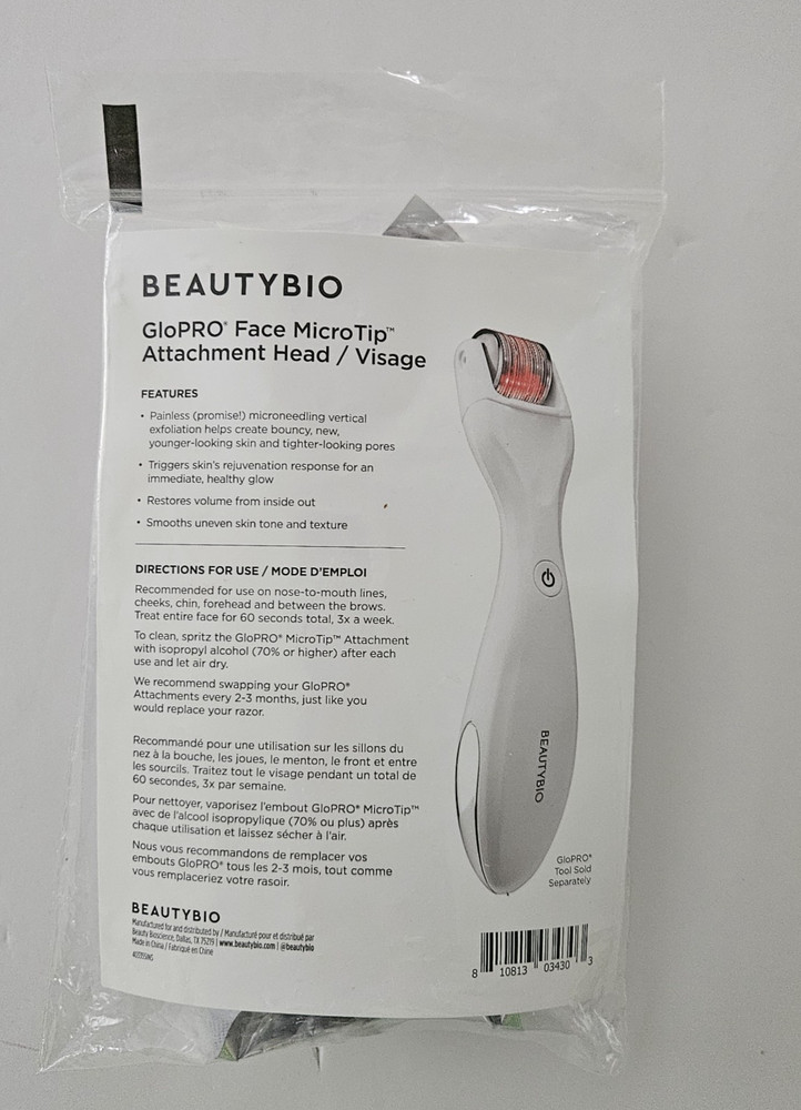 3-Pack BeautyBio GloPRO Face Microtip Attachment Head Replacement Rose Gold