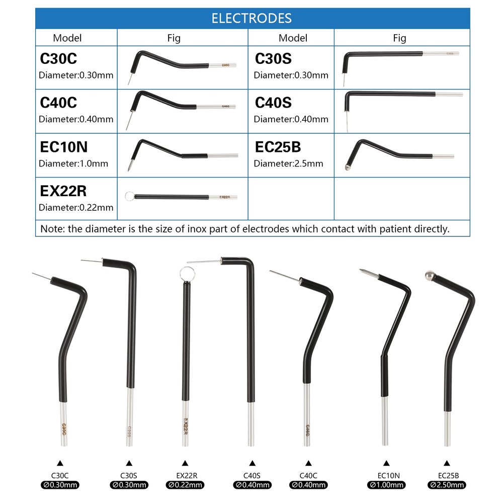 7Pcs/set Dental Electrosurgery Tips Electrode Tips for Oral Surgery Reusable dk