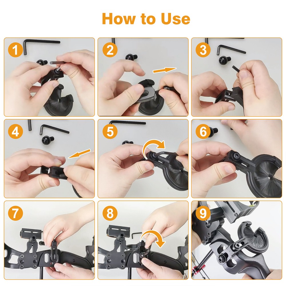 Adjustable Archery Arrow Rest, for Right Left Hands Compound Recurve Bow Hunting