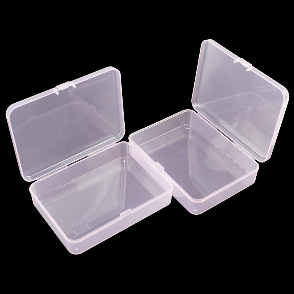 Goodma 8 Pieces Rectangular Plastic Boxes Empty 4.5 x 3.3 x 1.1 inch, Pink