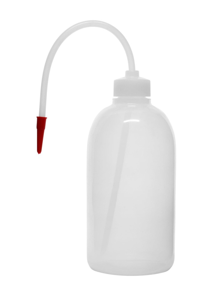 Wash Bottle, 500ml - Polyethylene - Translucent, Unbreakable - Screw Cap with...