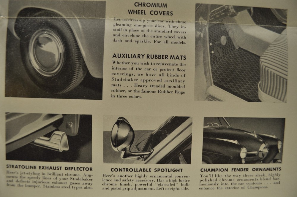 1950 Studebaker Accessories Mailer Brochure Commander Champion Excellent Orig 50