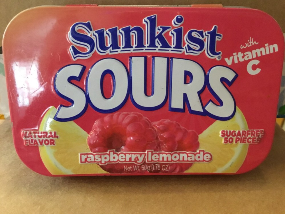 USED Sunkist Sours Raspberry Lemonade EMPTY TIN