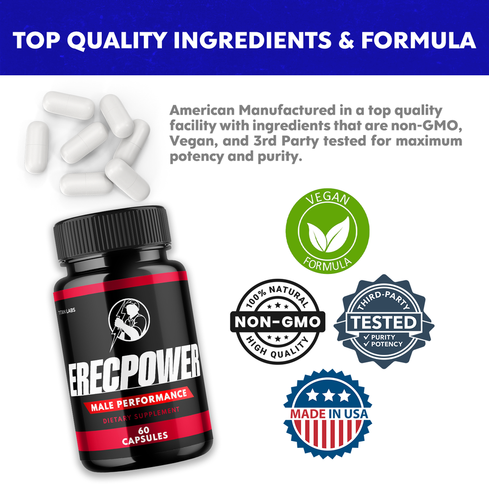 (3 Pack) Erecpower for Men, Erec Power Advance Male Support Pills (180 Capsules)