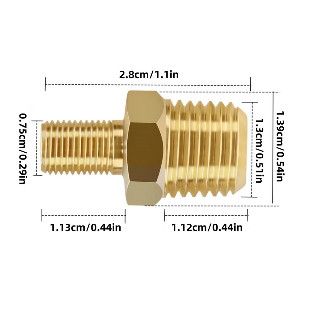 Solid Brass Construction Air Chuck Adapter Standard for Schrader Valve (M)