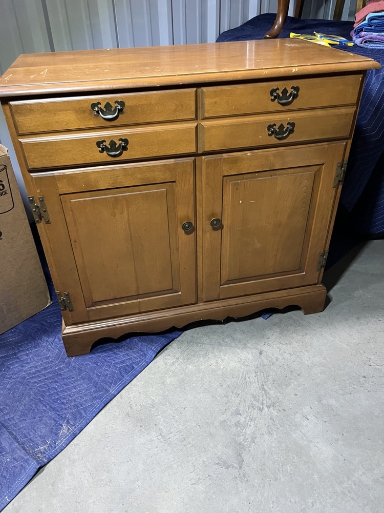 Vintage Colonial Style Wood Buffet Server Entryway Cabinet