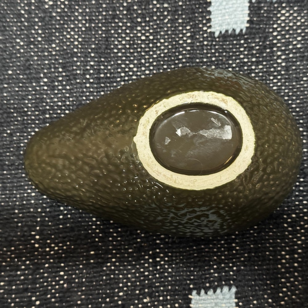 Avocado Shaped Lidded Ceramic Dish with Serving Spoon