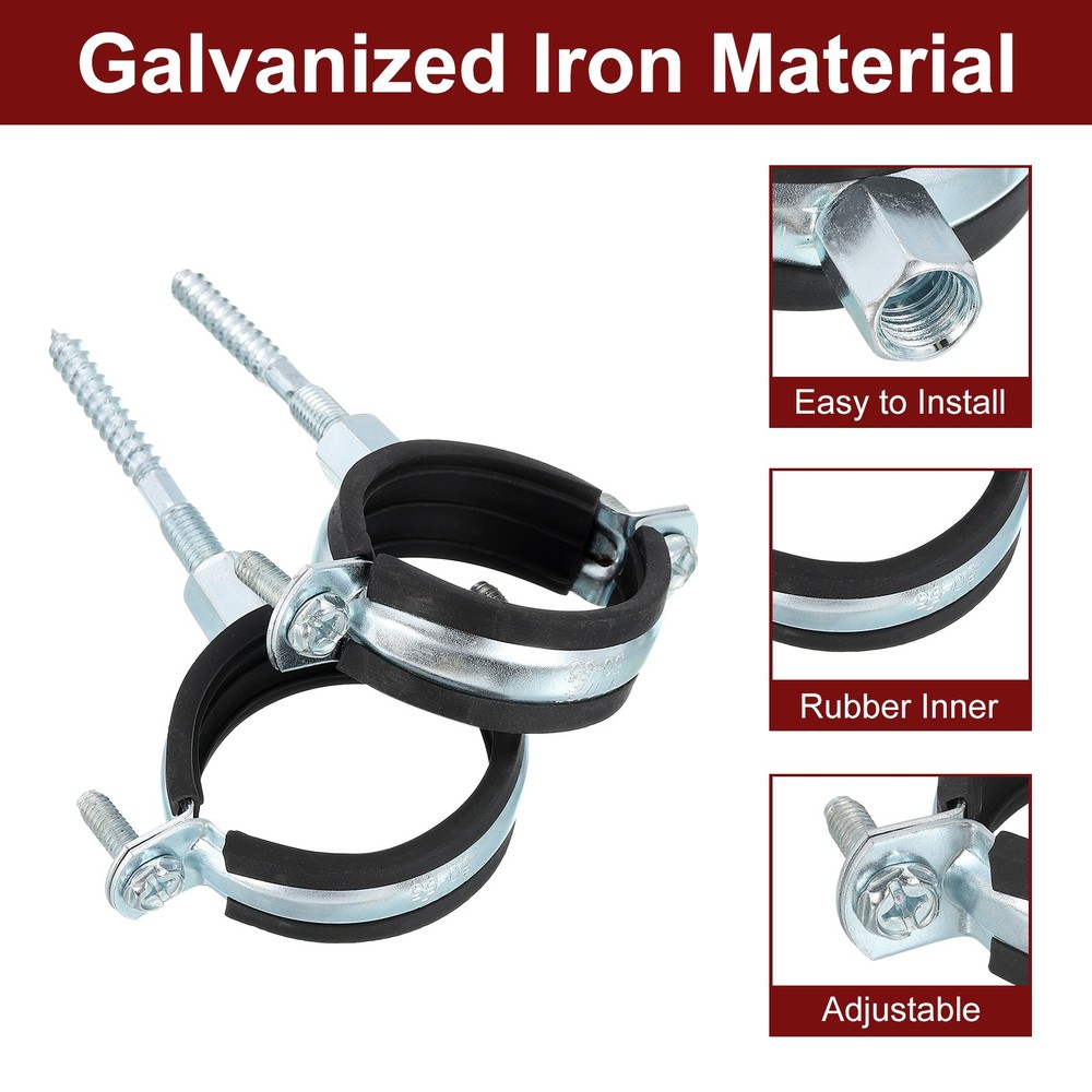 Adjustable Pipe Bracket Clamp 4"(102mm) Wall Ceiling Mount Support,6pcs