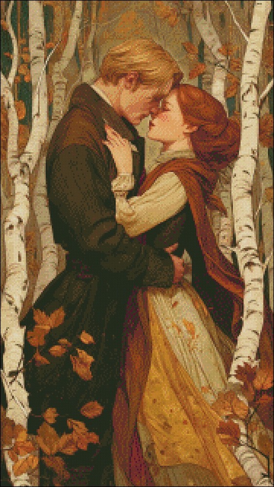 Held by Autumn - DIY Chart Counted Cross Stitch Patterns Needlework DMC Color