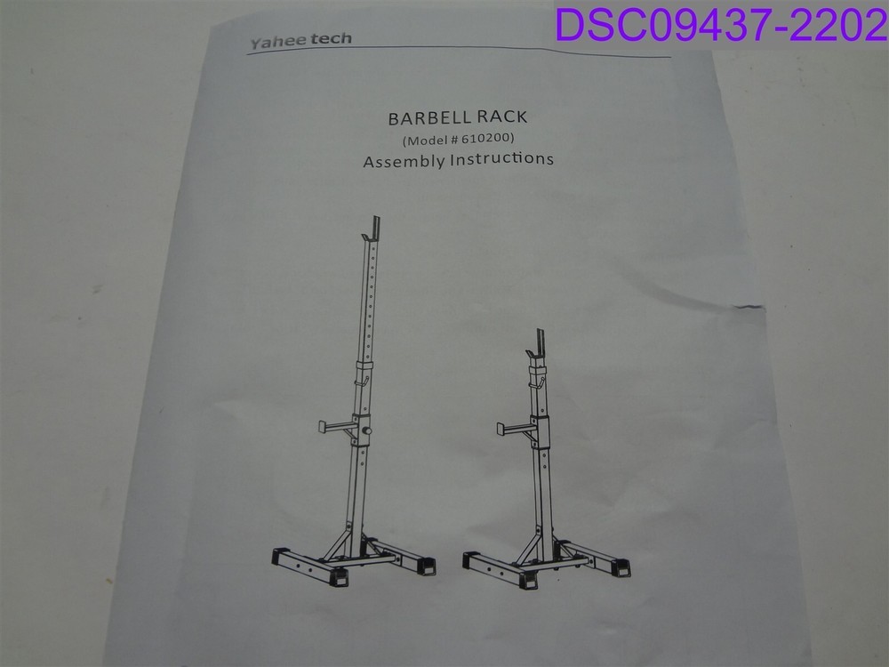 Incomplete Set Yaheetech Exercise Barbell Rack P/N 610200