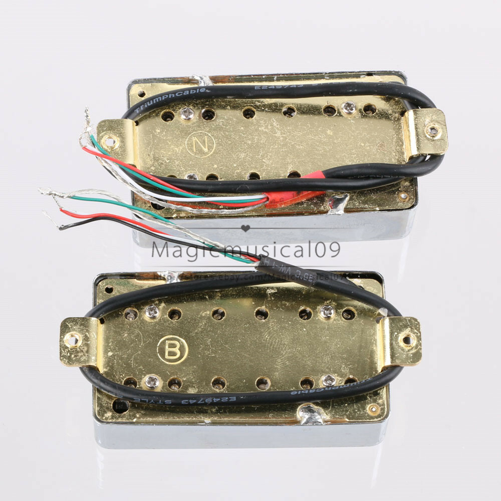 2PCS Double Coil Humbucker Pickups For Les Paul 6 String Guitar Chrome 12LP