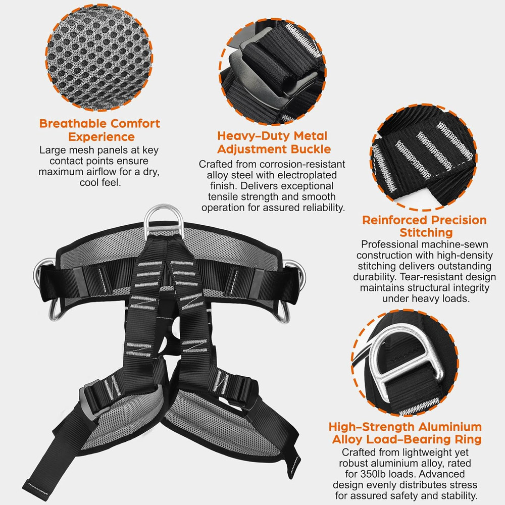 Tree Climbing Spikes Set, Tree Climbing Gear with Adjustable, 350Lbs Load Capaci