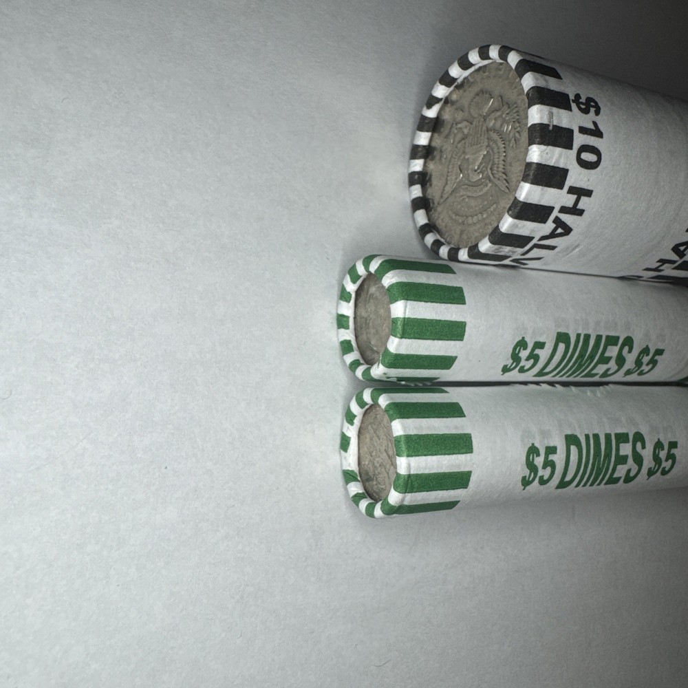UNOPENED Silver Hunter Bundle – 2 Dime Rolls + 1 Half Dollar Roll – Unsearched