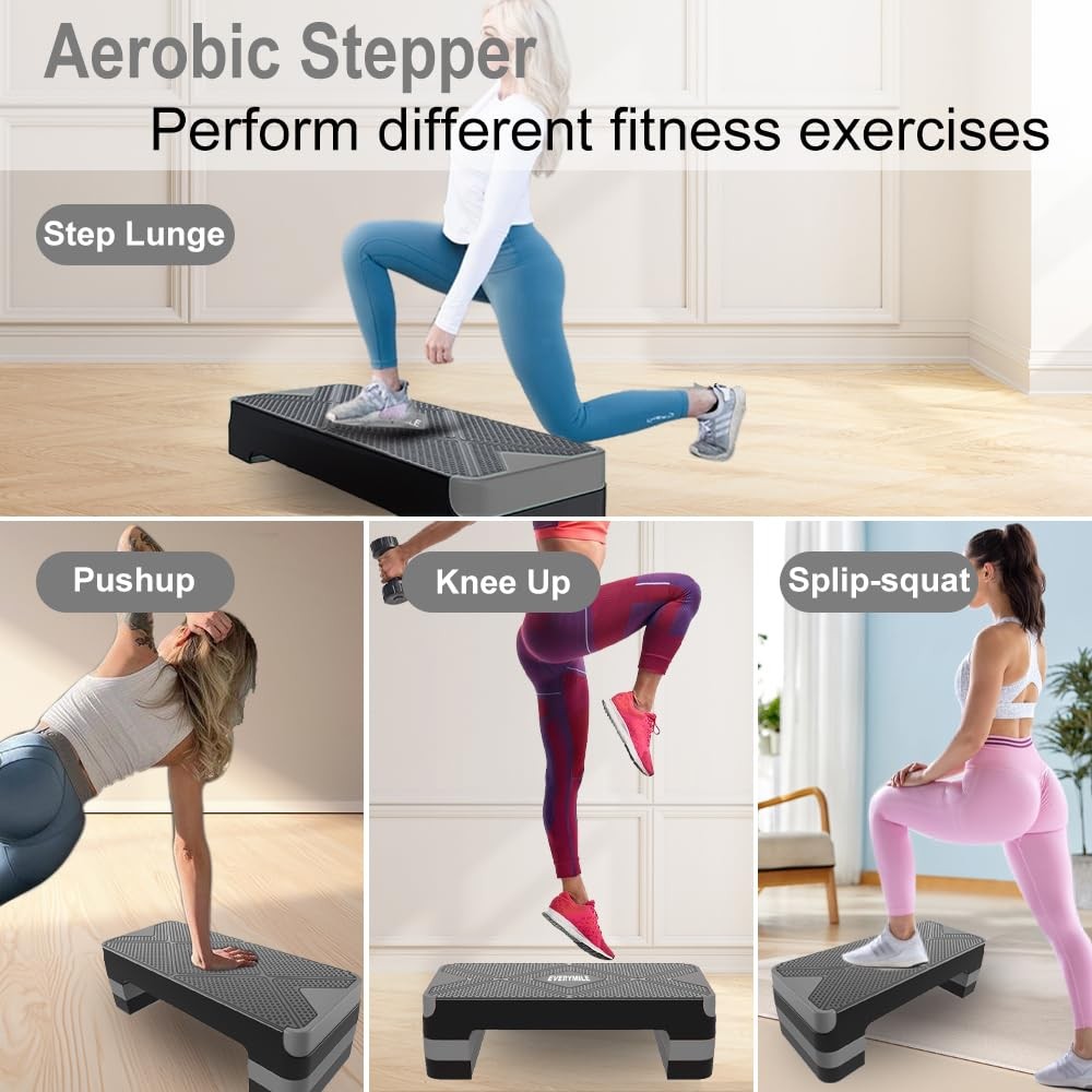 Aerobic Exercise Step, Adjustable Aerobic Stepper for Exercise, Workout Step ...