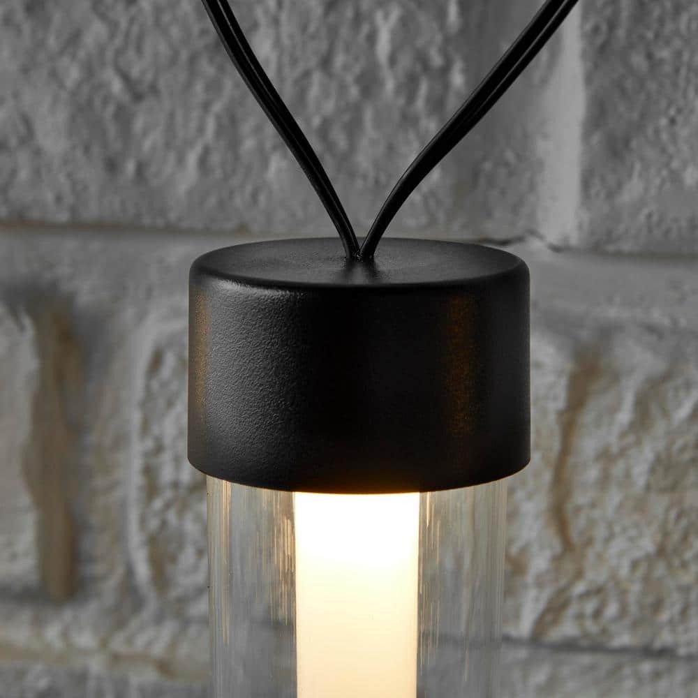 Hampton Bay 10-Light 12 ft. Black Outdoor Plug-In Integrated LED String-Light
