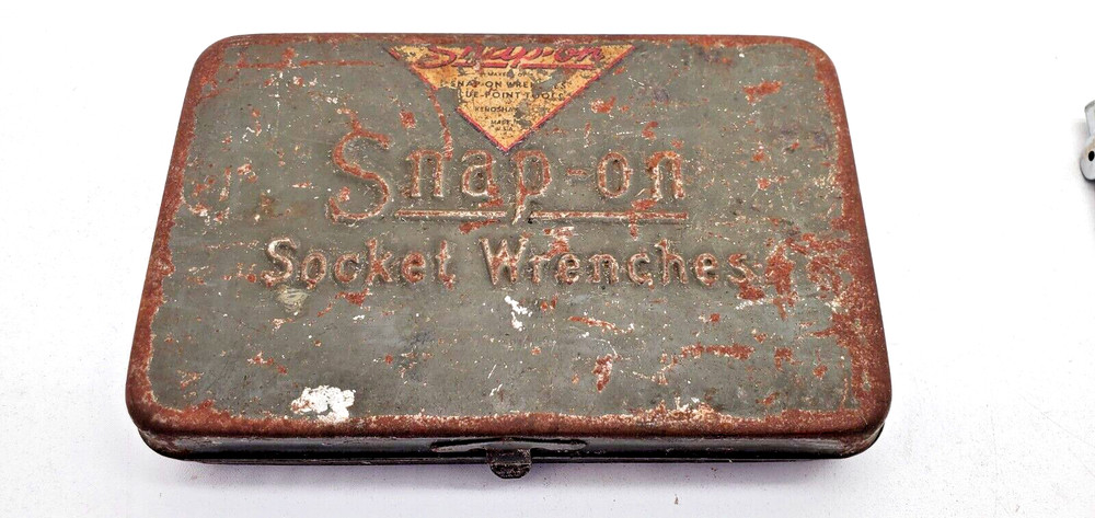 Vintage Snap-On Tools Midget Socket Incomplete Wrench set Original Metal Case