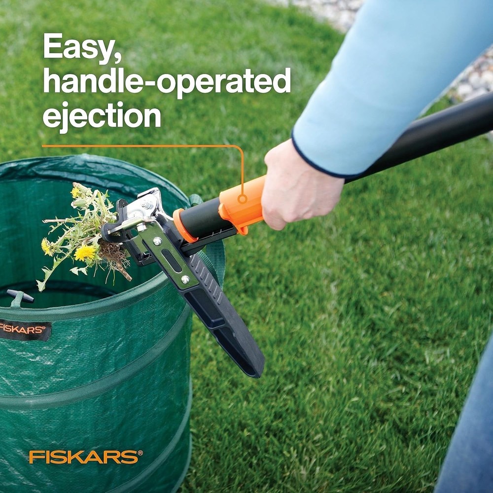 Fiskars 3-Claw Stand Up Weeder, 39" Long Ergonomic Handle with Easy-Eject NEW