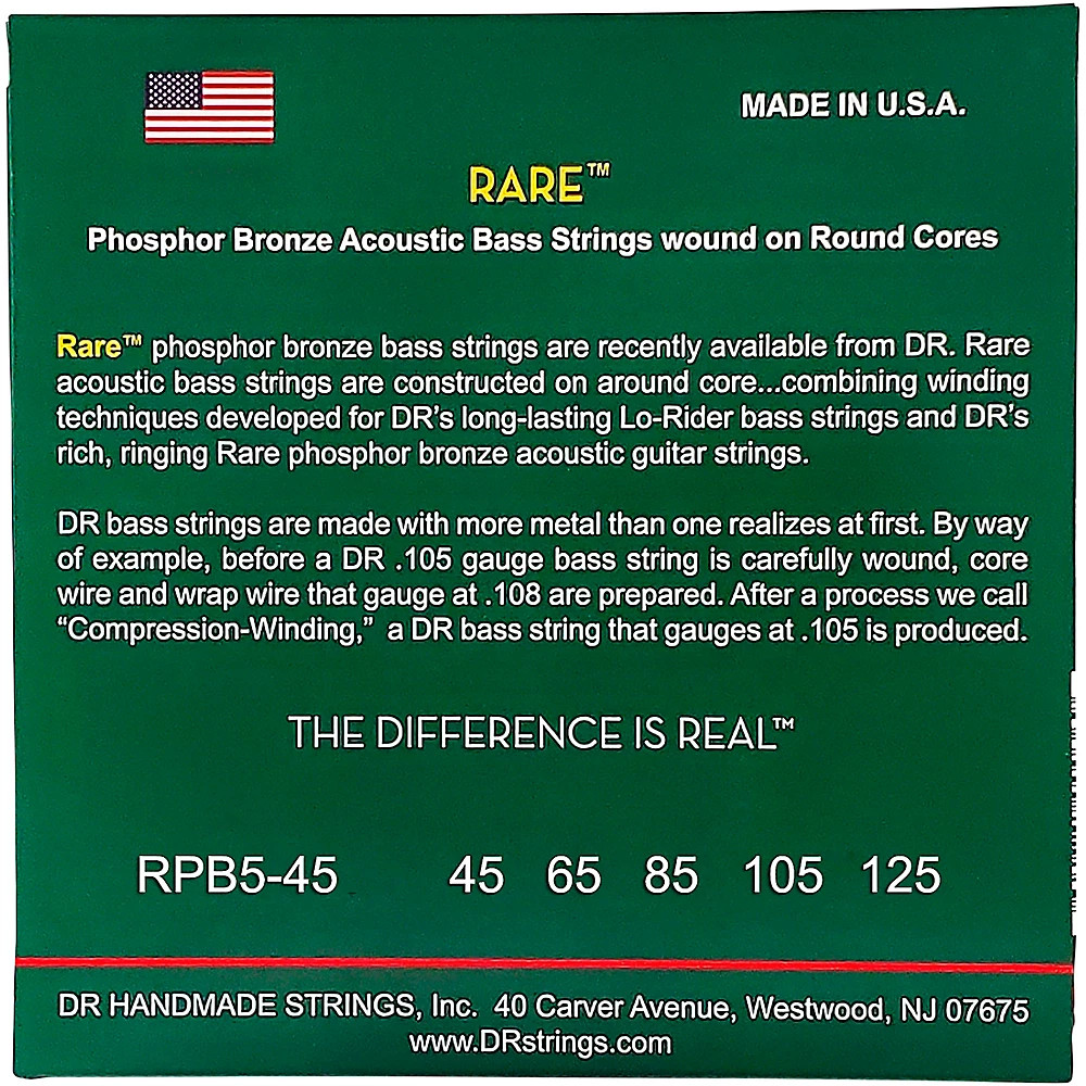 DR Strings Phosphor Bronze Acoustic 5-String Bass Strings