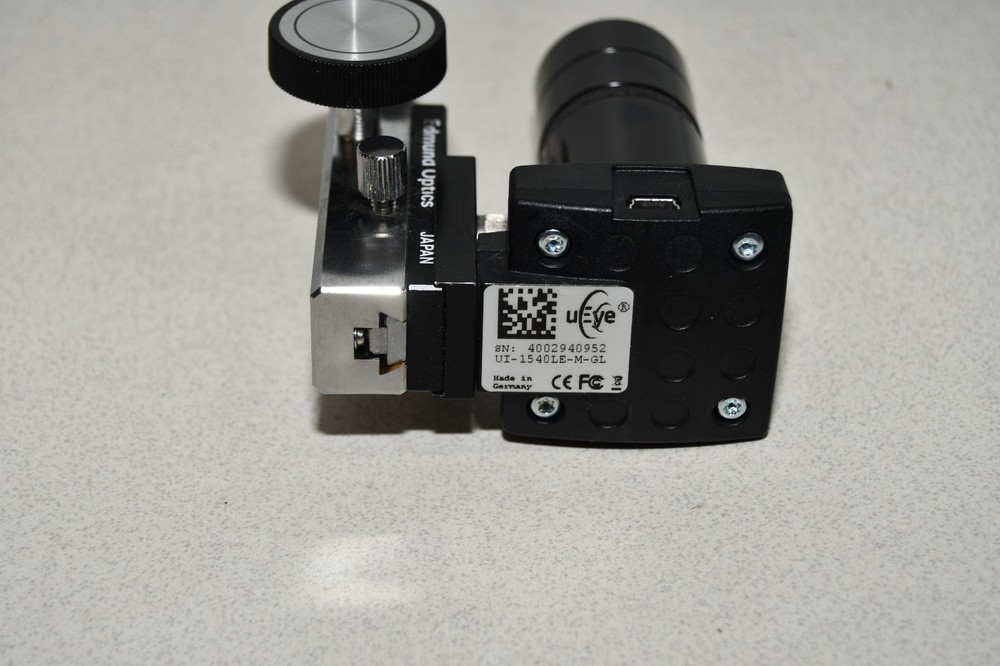 ^ Imaging Development Systems IDS UI-1540LE-M-GL-Trigger Camera & Edmund Rail