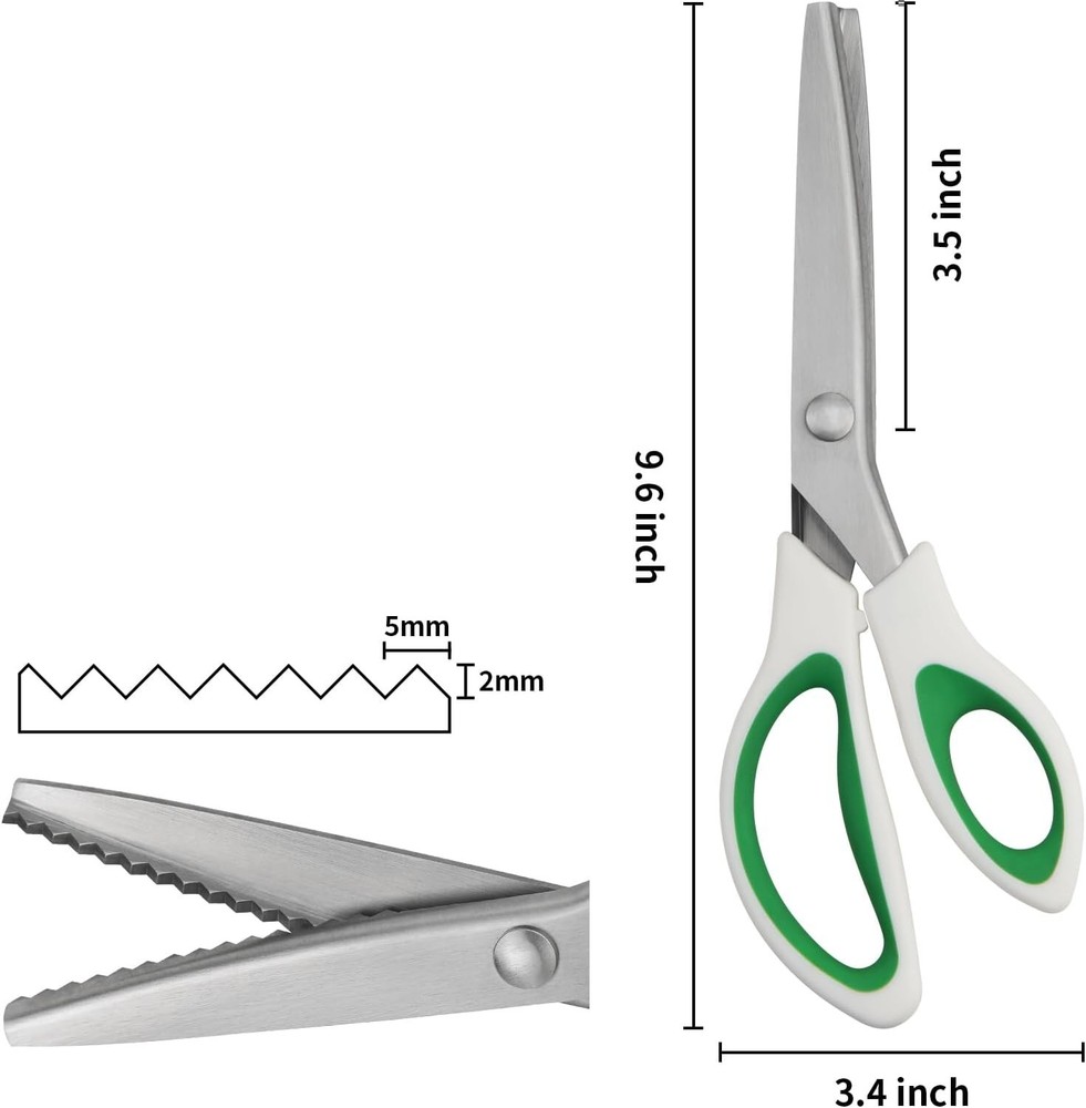 Pinking Shears, 9" Zig Zag Craft Scissors Decorative Edge, Pinking Shears for...